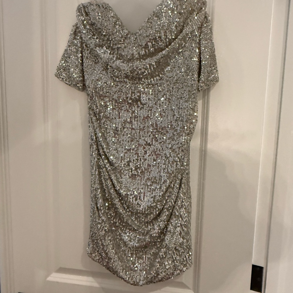 Nookie Silver Sequin Mini Dress - worn once